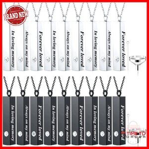 Stainless Steel Cremation Necklace with Heart Locket for Ashes Keepsake